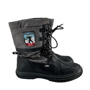 Pajar Canada Womens Grip Low Black / Gray Nylon Winter Snow Boots Size 9 9.5